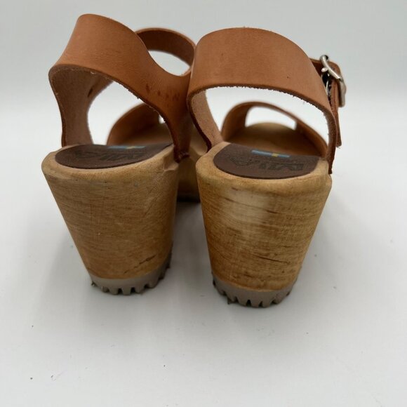 Free People Mia 1976 Swedish Leather Wooden Platform Clogs Luggage Size 36 5.5 - Picture 8 of 16